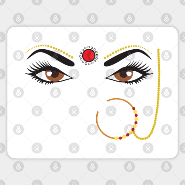 Bindhi Indian Desi Culture Girly traditional Nose Ring Pin Sticker by alltheprints